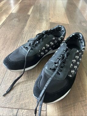 Bally SHOK-1 Men's Black Casual Lace-Up Sneakers with Patterned Side Panels